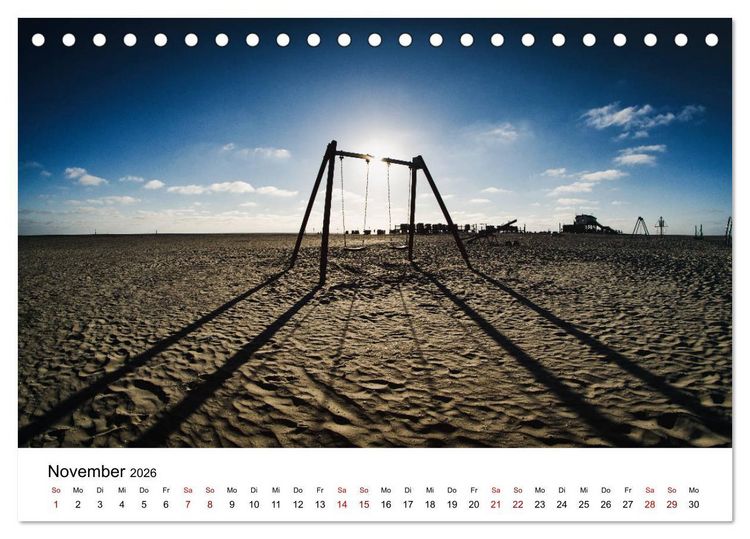 Produktbild: Sankt Peter-Ording. Licht, Schatten und Natur (Tischkalender 2026 DIN A5 quer), CALVENDO Monatskalender