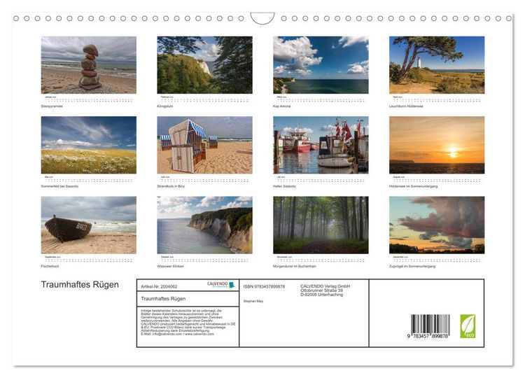 Produktbild: Traumhaftes R&uuml;gen (Wandkalender 2026 DIN A3 quer), CALVENDO Monatskalender
