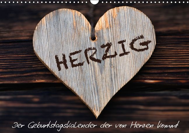 Produktbild: Herzig / Geburtstagskalender (Wandkalender immerw&auml;hrend DIN A3 quer)