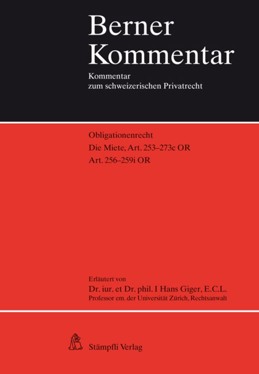 Produktbild: Die Miete, Art. 256 - 259i OR