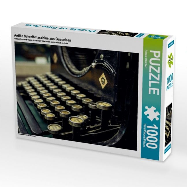 Produktbild: CALVENDO Puzzle Antike Schreibmaschine aus Gusseisen | 1000 Teile Lege-Gr&ouml;&szlig;e 64x48cm Foto-Puzzle f&uuml;r gl&uuml;ckliche Stunden