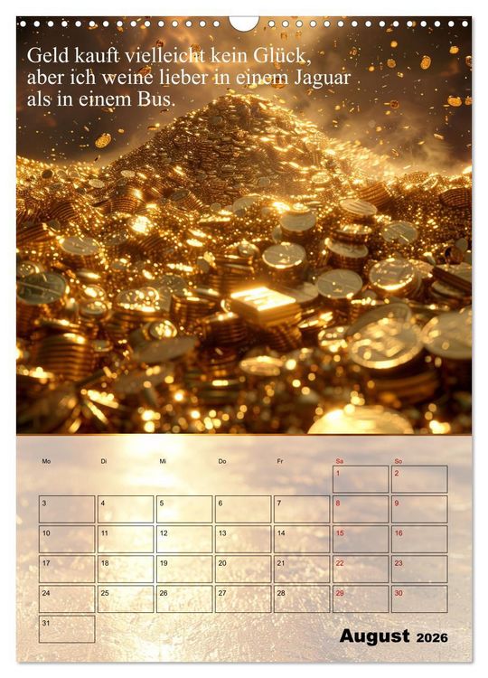 Produktbild: Der Geld-Anlock-Kalender (Wandkalender 2026 DIN A3 hoch), CALVENDO Monatskalender