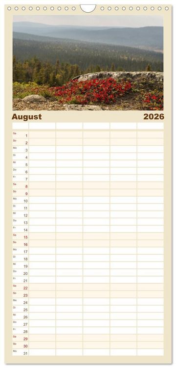 Produktbild: Familienplaner 2026 - Heimat der Samen mit 5 Spalten (Wandkalender, 21 x 45 cm) CALVENDO