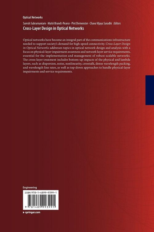 Produktbild: Cross-Layer Design in Optical Networks