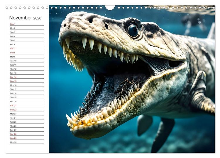 Produktbild: AI Dino Delights Mesmerizing Views of Prehistoric Life (Wall Calendar 2026 DIN A3 landscape), CALVENDO 12 Month Wall Calendar