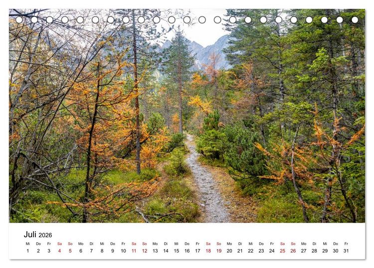 Produktbild: Dolomiten, Drei Zinnen Naturpark: Alpenlandschaften (Tischkalender 2026 DIN A5 quer), CALVENDO Monatskalender