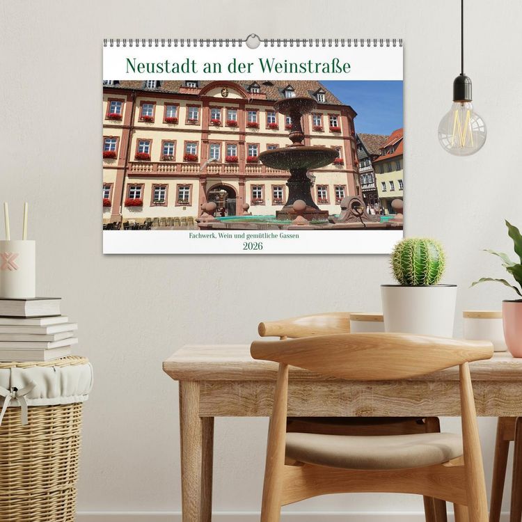 Produktbild: Neustadt an der Weinsta&szlig;e - Fachwerk, Wein und gem&uuml;tliche Gassen (Wandkalender 2026 DIN A3 quer), CALVENDO Monatskalender