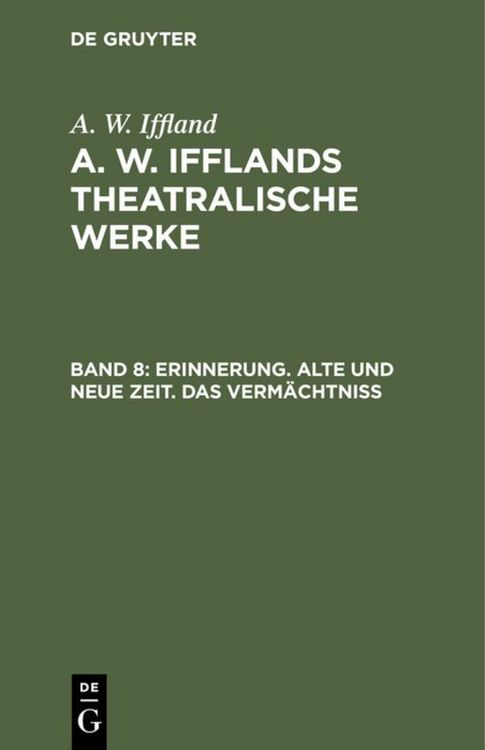 Produktbild: Erinnerung. Alte und neue Zeit. Das Verm&auml;chtni&szlig;