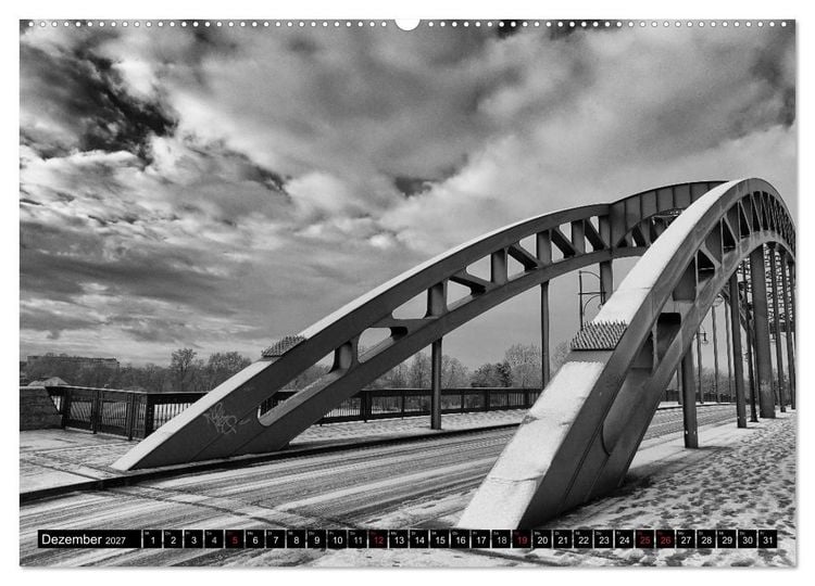 Produktbild: Magdeburg in Schwarz - Wei&szlig; (Wandkalender 2027 DIN A2 quer), CALVENDO Monatskalender