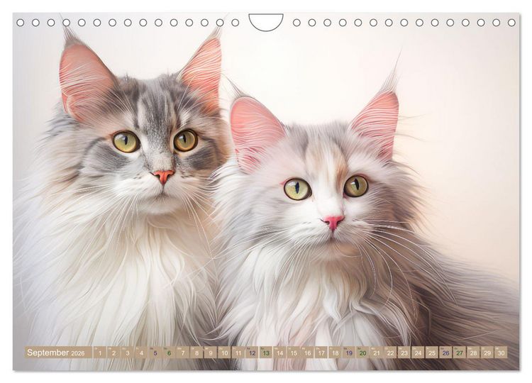 Produktbild: Katzen im Pastellstil (Wandkalender 2026 DIN A4 quer), CALVENDO Monatskalender