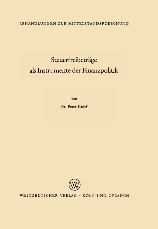 Produktbild: Steuerfreibetr&auml;ge als Instrumente der Finanzpolitik