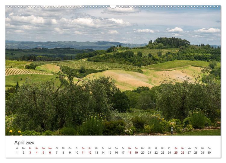 Produktbild: Gr&uuml;ne Farbt&ouml;ne Toskana (Wandkalender 2026 DIN A2 quer), CALVENDO Monatskalender