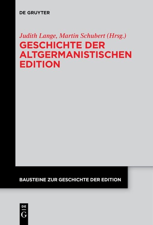 Produktbild: Geschichte der altgermanistischen Edition