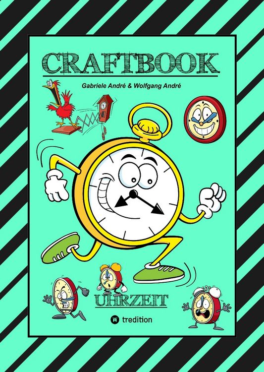 Produktbild: Craftbook - Uhrzeit Lernen - Bastelvorlage Lernuhr - Domino Uhrzeitspiel - Ausmalmotive - Uhren - R&auml;tsel - Bilder
