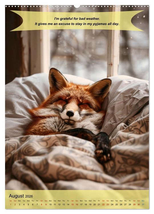 Produktbild: A year of greatfullness with funny animals (Wall Calendar 2026 DIN A2 portrait), CALVENDO 12 Month Wall Calendar
