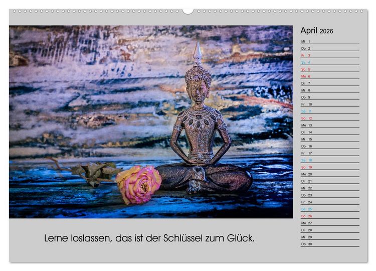 Produktbild: Lebenskraft Buddha (hochwertiger Premium Wandkalender 2026 DIN A2 quer), Kunstdruck in Hochglanz