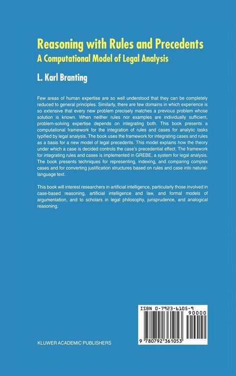 Produktbild: Reasoning with Rules and Precedents
