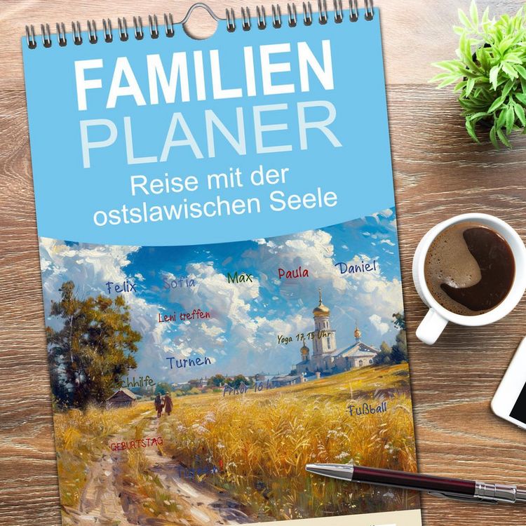 Produktbild: Familienplaner 2026 - Reise mit der ostslawischen Seele mit 5 Spalten (Wandkalender, 21 x 45 cm) CALVENDO