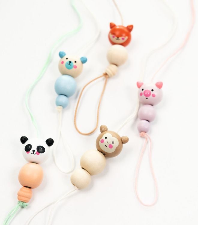 Produktbild: FOLIA&reg; Holzperlen Print, Cute Animals 10 &Oslash; 18 mm