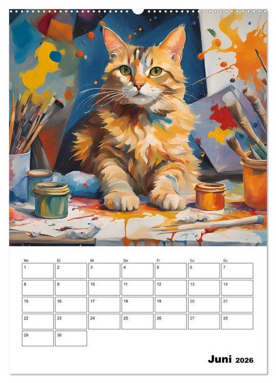 Produktbild: Katzenmagie (Wandkalender 2026 DIN A2 hoch), CALVENDO Monatskalender
