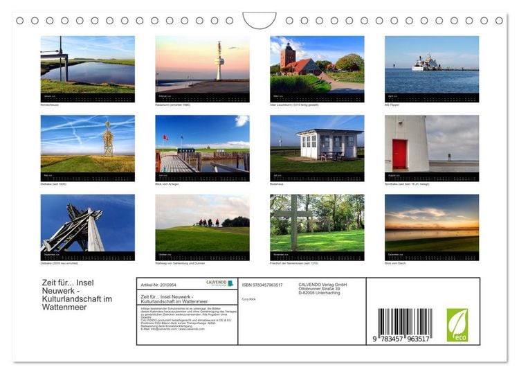 Produktbild: Zeit f&uuml;r... Insel Neuwerk - Kulturlandschaft im Wattenmeer (Wandkalender 2026 DIN A4 quer), CALVENDO Monatskalender