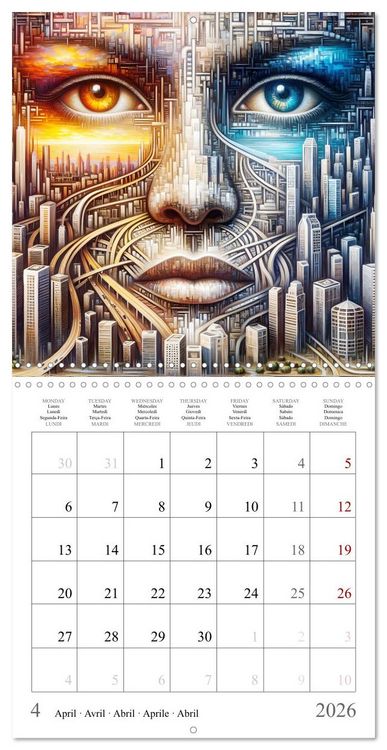 Produktbild: Visages de la m&eacute;tropole (Calendrier mural carr&eacute; 2026 30x30 cm) Calendrier double avec une page pour vos prises de notes