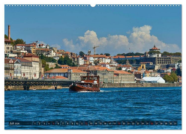 Produktbild: Portugal - Bilder dreier St&auml;dte (hochwertiger Premium Wandkalender 2026 DIN A2 quer), Kunstdruck in Hochglanz