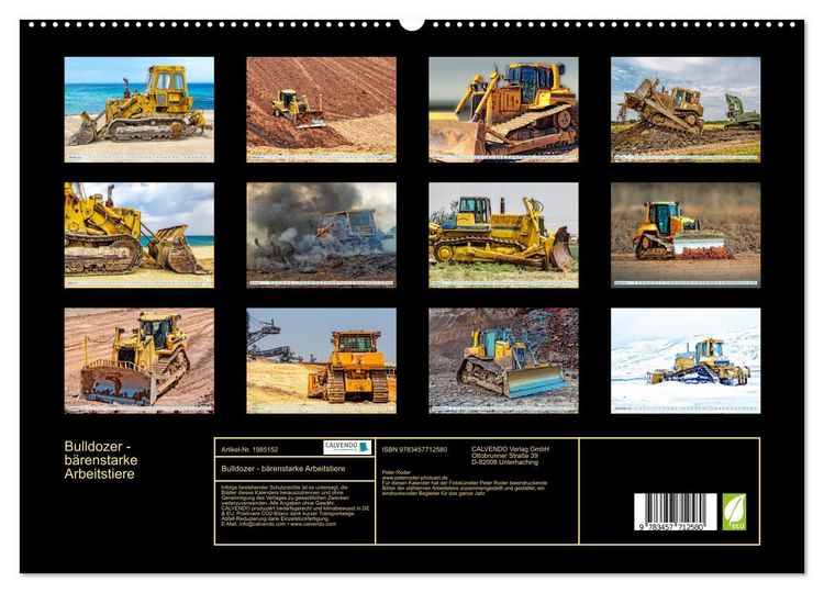 Produktbild: Bulldozer - b&auml;renstarke Arbeitstiere (hochwertiger Premium Wandkalender 2026 DIN A2 quer), Kunstdruck in Hochglanz