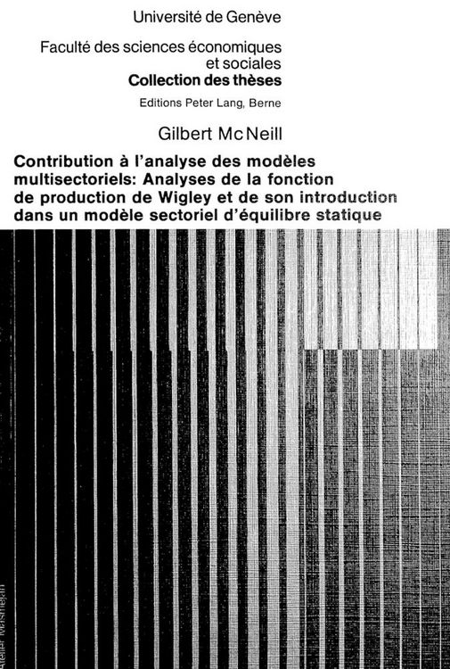 Produktbild: Contribution &agrave; l'analyse des mod&egrave;les multisectoriels