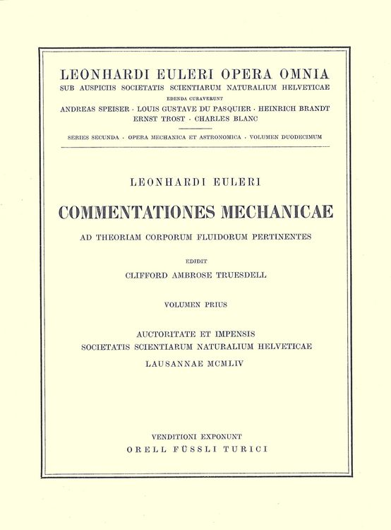 Produktbild: Commentationes mechanicae ad theoriam corporum fluidorum pertinentes 1st part