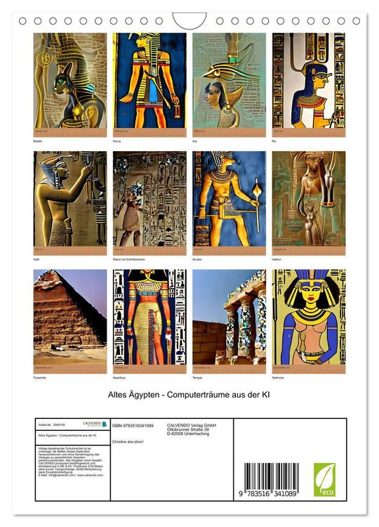 Produktbild: Altes &Auml;gypten - Computertr&auml;ume aus der KI (Wandkalender 2026 DIN A4 hoch), CALVENDO Monatskalender