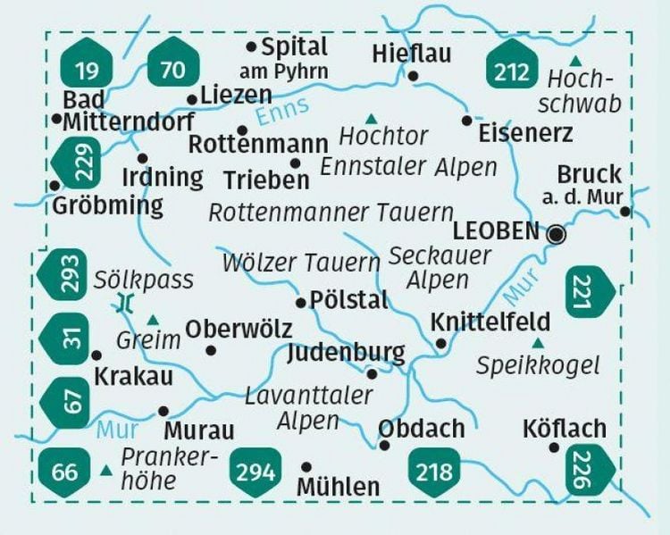Produktbild: KOMPASS Wanderkarten-Set 223 S&ouml;lkt&auml;ler, Rottenmanner Tauern,