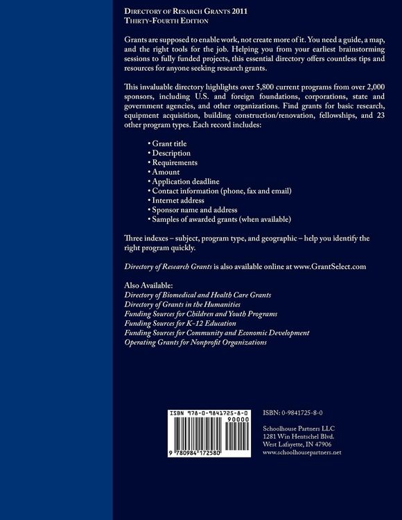 Produktbild: Directory of Research Grants 2011
