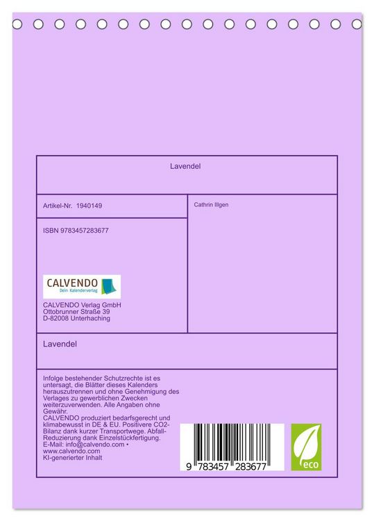 Produktbild: Lavendel (Tischkalender 2026 DIN A5 hoch), CALVENDO Monatskalender
