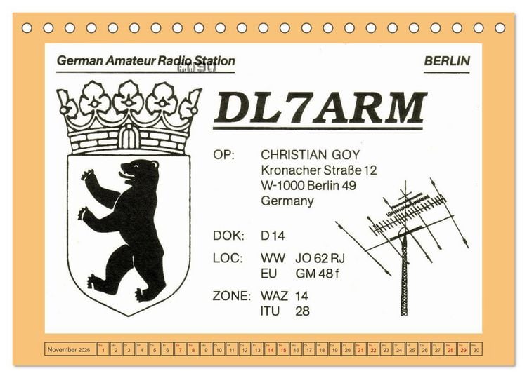 Produktbild: Amateurfunk in West-Berlin (Tischkalender 2026 DIN A5 quer), CALVENDO Monatskalender