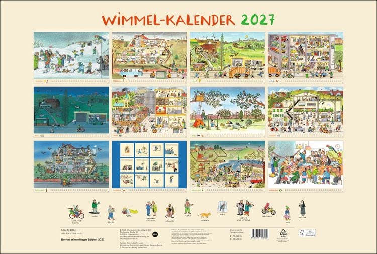 Produktbild: R.S. Berner Wimmel-Kalender 2027
