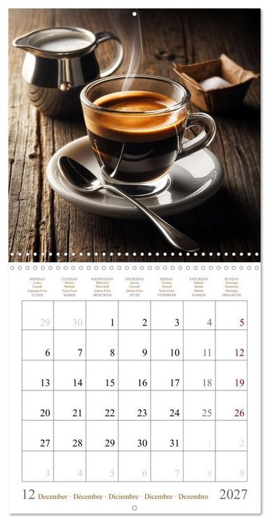 Produktbild: L'&acirc;me du caf&eacute; - Une passion au quotidien (Calendrier mural carr&eacute; 2027 30x30 cm) Calendrier double avec une page pour vos prises de notes