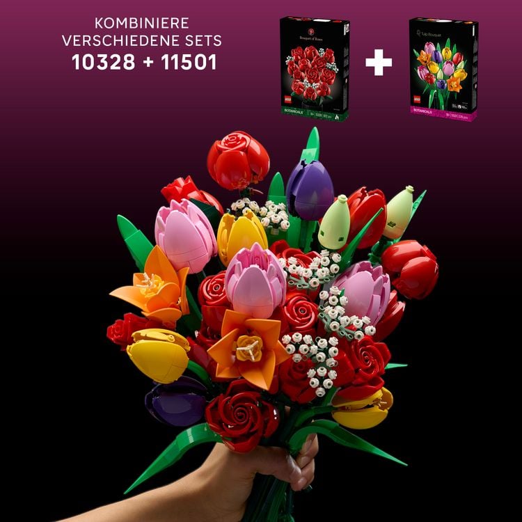 Produktbild: LEGO Botanicals 11501 Tulpenstrau&szlig;, Kunstblumen f&uuml;r Erwachsene