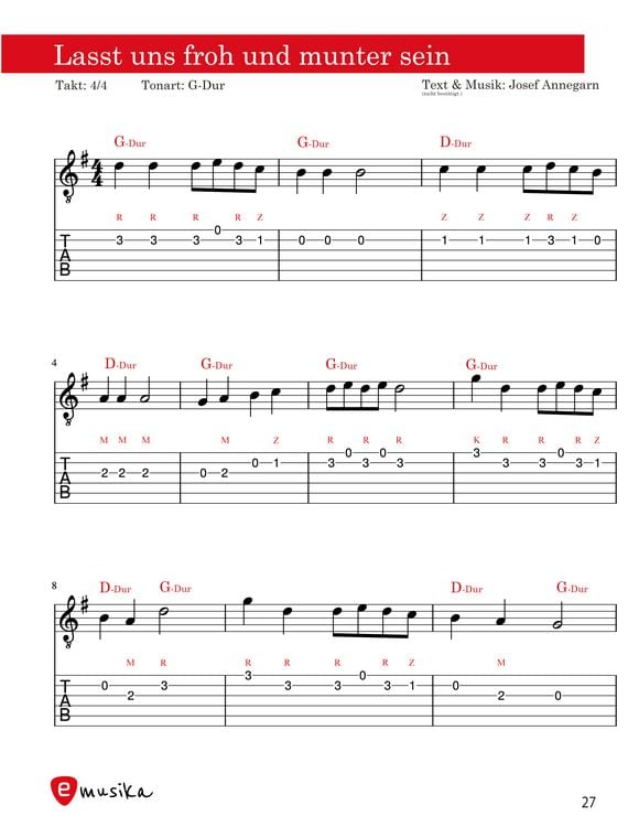 Produktbild: Die sch&ouml;nsten Weihnachtslieder f&uuml;r Gitarre einfach arrangiert