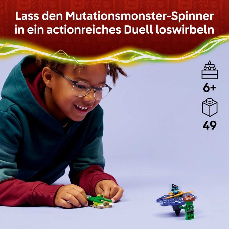 Produktbild: LEGO NINJAGO 71849 Nya vs. Mutationsmonster-Spinner, Kinder Spielzeug