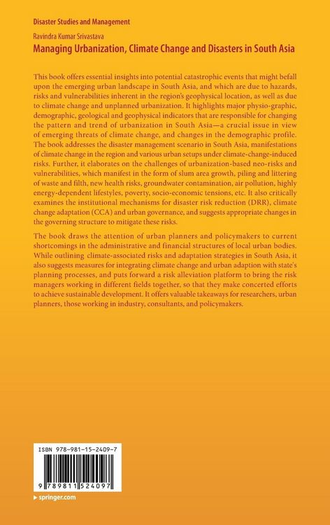 Produktbild: Managing Urbanization, Climate Change and Disasters in South Asia