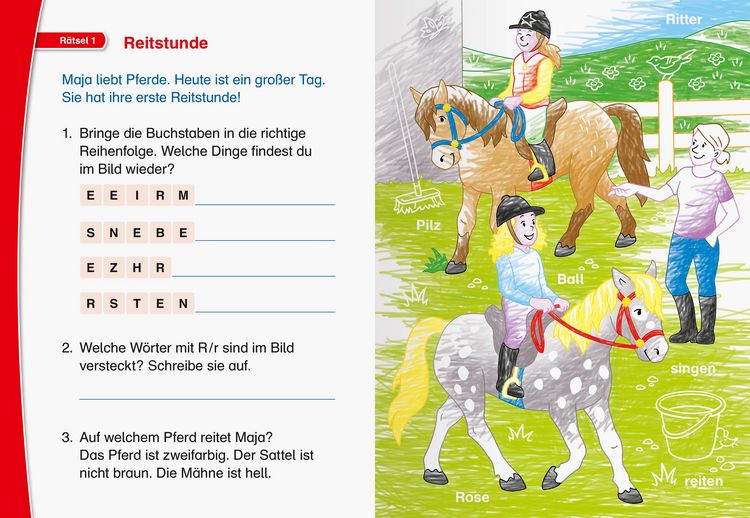 Produktbild: Leserabe R&auml;tselspa&szlig; - Zauber-Malr&auml;tsel zum Lesenlernen: Pferde (1. Lesestufe)