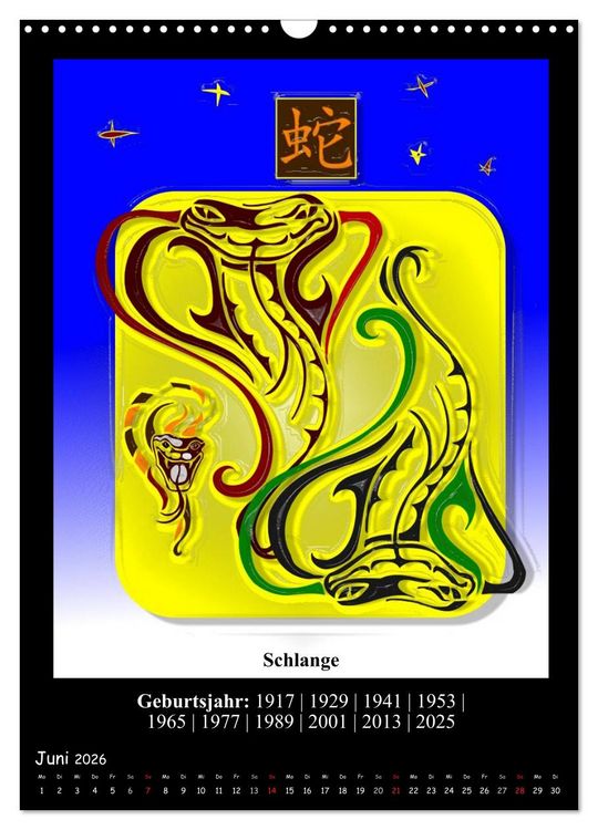 Produktbild: Chinesisches Horoskop (Wandkalender 2026 DIN A3 hoch), CALVENDO Monatskalender