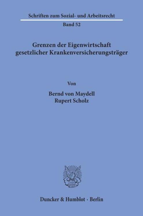Produktbild: Grenzen der Eigenwirtschaft gesetzlicher Krankenversicherungstr&auml;ger.