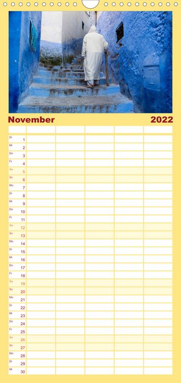 Produktbild: Familienplaner Chefchaouen - Blaue Stadt in Marokko (Wandkalender 2022 , 21 cm x 45 cm, hoch)