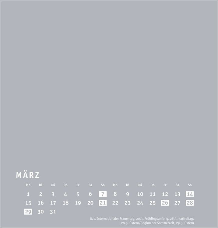 Produktbild: Premium-Bastelkalender silbergrau mittel 2027