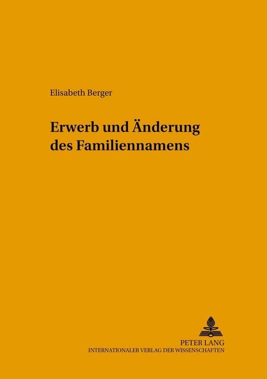 Produktbild: Erwerb und &Auml;nderung des Familiennamens