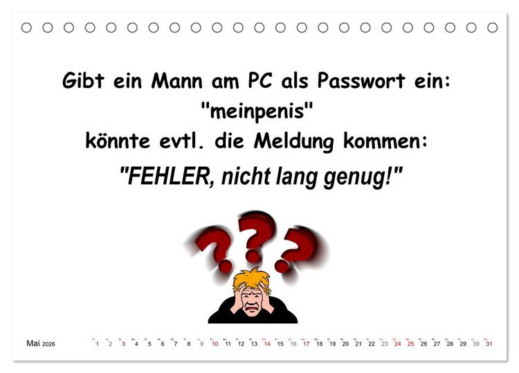 Produktbild: Was Frauen &uuml;ber M&auml;nner denken (Tischkalender 2026 DIN A5 quer), CALVENDO Monatskalender