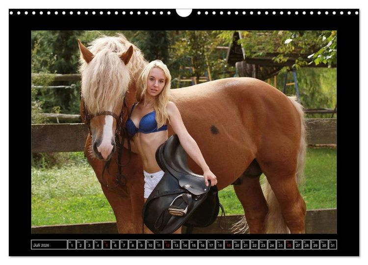 Produktbild: Titanen Girls 2026 - erotische Frauen und starke Pferde (Wandkalender 2026 DIN A3 quer), CALVENDO Monatskalender