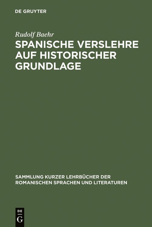 Produktbild: Spanische Verslehre auf historischer Grundlage